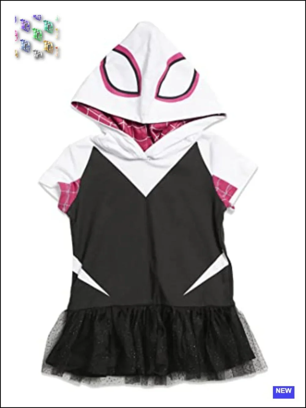 Spider-Gwen Cosplay Hooded Tee & Leggings Set Toddler Girls Halloween Costume